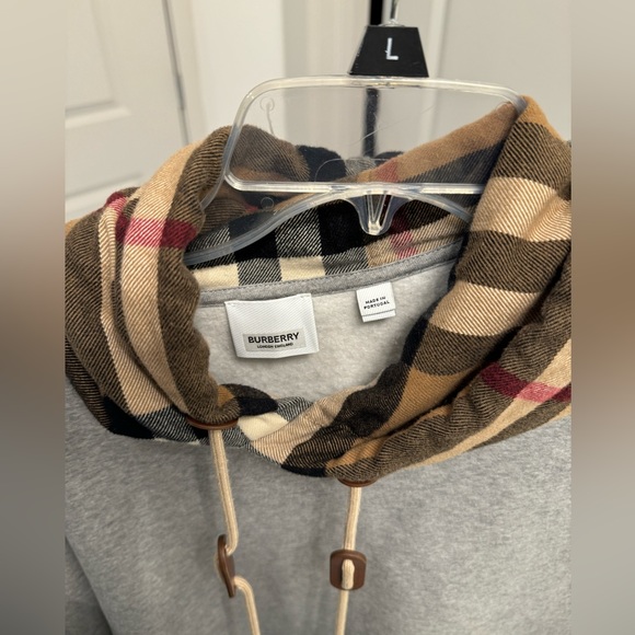 Burberry Check Hood Cotton Blend Hooded Sweatshirt - Picture 4 of 5